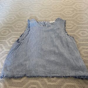 Blue and white striped top